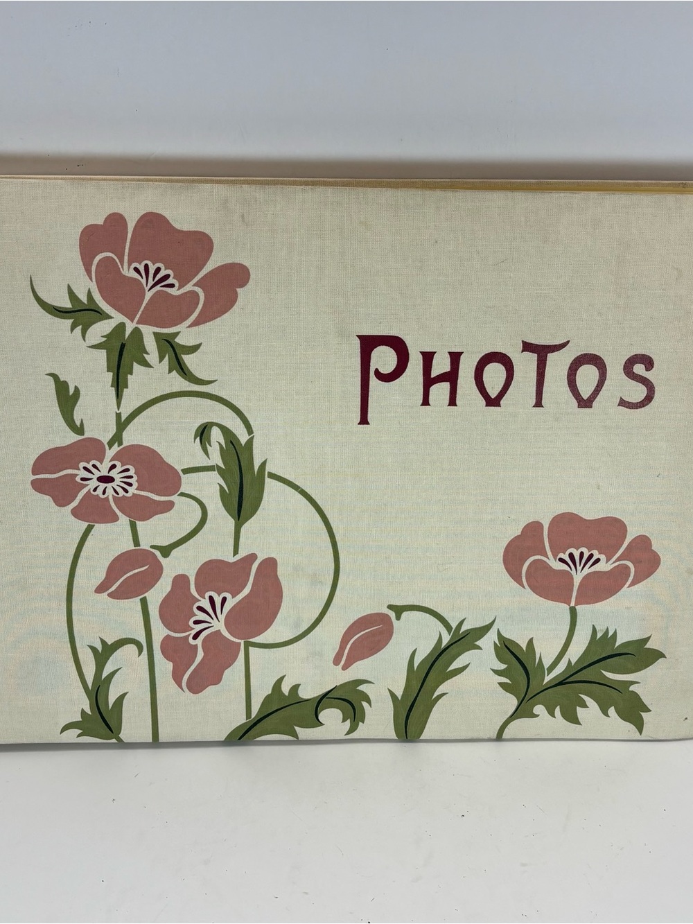 Vintage Floral Art Nouveau Pink Large Photo Album Hand Painted 1920’s-30’s Chic